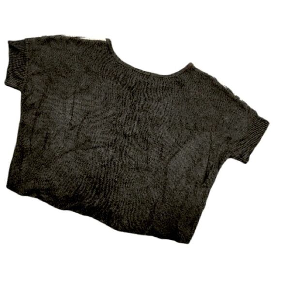 Love By Design Women’s Gray Poncho Sweater Short Sleeve Tribal Print Size Medium - Picture 2 of 5